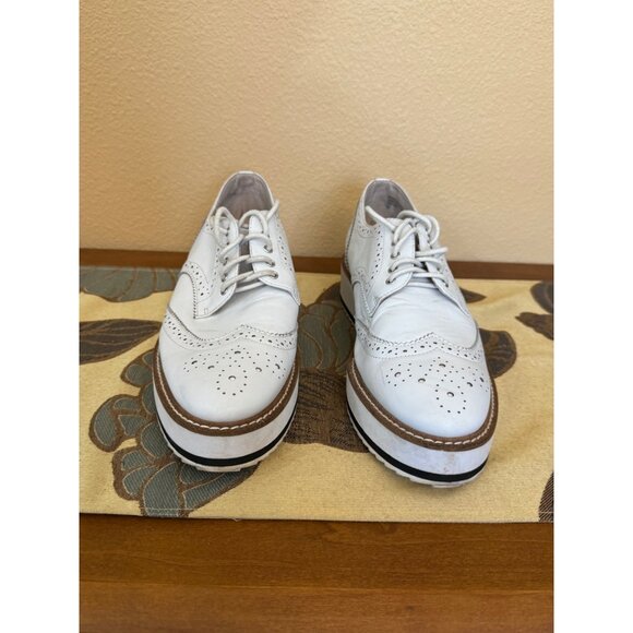 Shellys London Emmas Leather Brogue Oxfords Women's White Size 10/41 - Picture 1 of 9